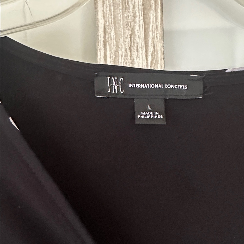 Size Large Inc International Concepts Black Floral Dress - Picture 2 of 3